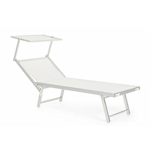 Sezlong alb Cross 71x186x106.5x38 cm