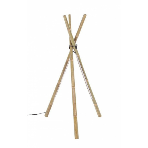 Lampadar bambus natur cu led Arusha 51 cm x 47 cm x 109 h