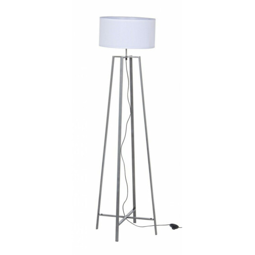 Lampadar fier gri cu abajur alb Mathis Ø 40 cm x 156 h