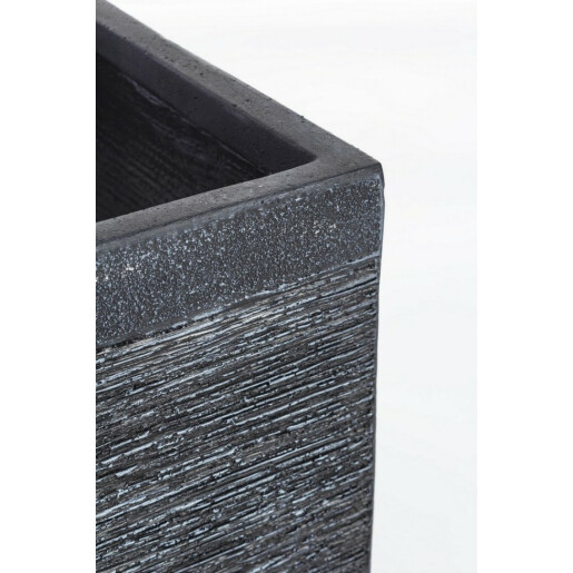 Set 2 ghivece flori fibra sticla neagra 30x30x27.5 cm, 40x40x37.5 cm