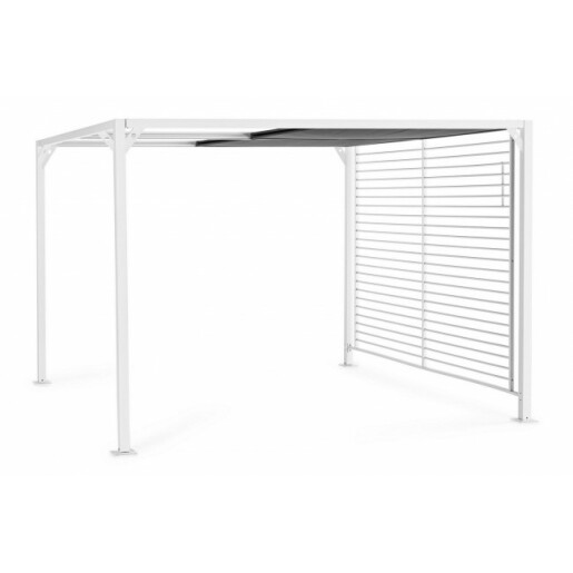 Pavilion gradina aluminiu alb textilen gri Noah 300x360x210 cm