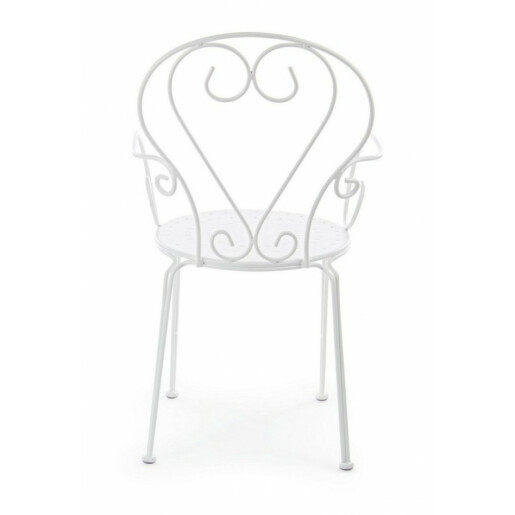 Set 4 scaune gradina otel alb Etienne 49x49x89 cm