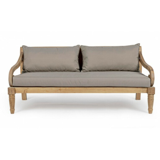 Canapea lemn perne gri Karuba 165x80x75 cm