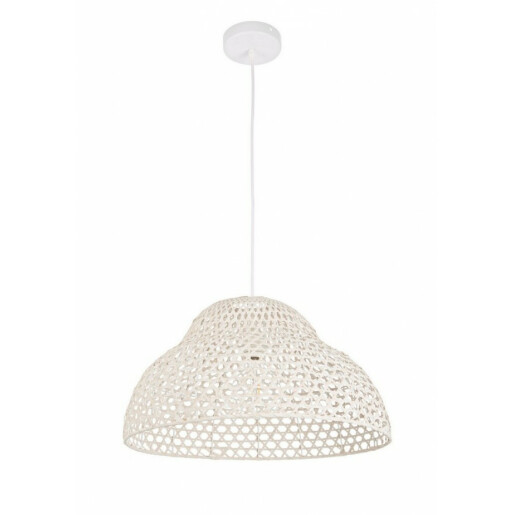 Lustra rattan alb patinat Astro, 40W, Ø 50 cm x 27 h