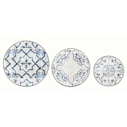 Set 3 suporturi flori fier ceramica Erice 30x68 cm, 25x57 cm, 20x51 cm