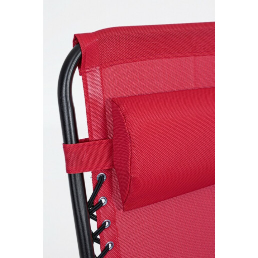 Sezlong de gradina recliner rosu Morgan 65x176x80 cm