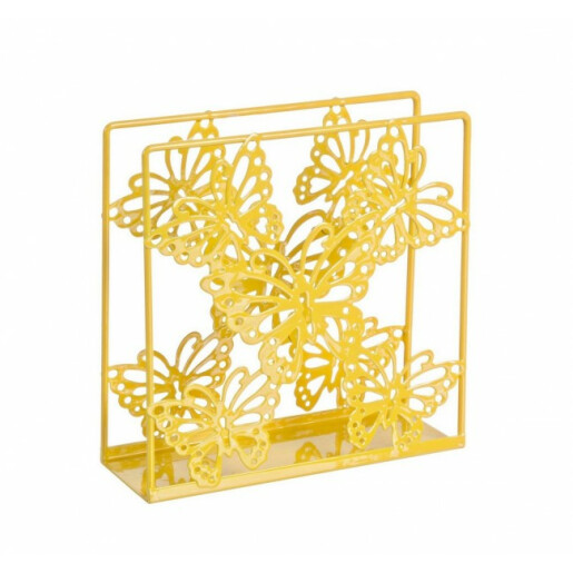 Suport pentru servetele metal galben 14 cm x 5 cm x 14h