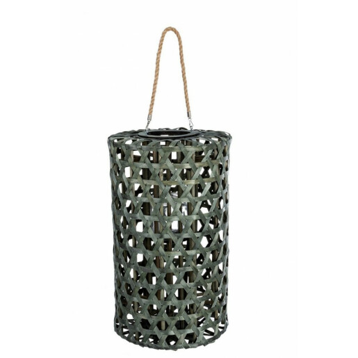 Felinar suspendabil bambus verde Hexagon Ø 36 cm x 60 h 