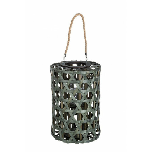 Felinar suspendabil bambus verde Hexagon Ø 26 cm x 40 h 
