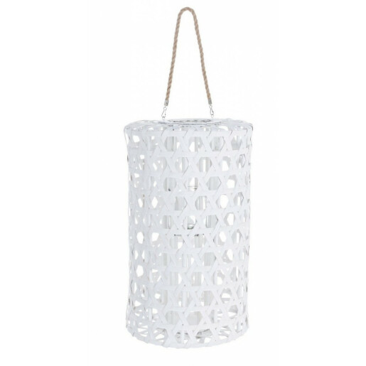 Felinar suspendabil bambus alb Hexagon Ø 36 cm x 60 h 