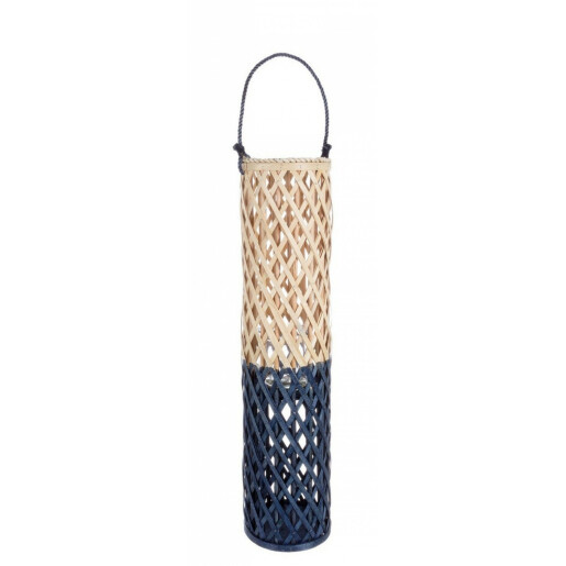 Felinar suspendabil bambus natur bleumarin Layla Ø 20 cm x 80 h / 103 h suspendat