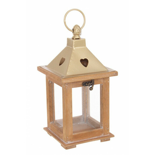 Felinar maro auriu Beatific 13x13x26 cm