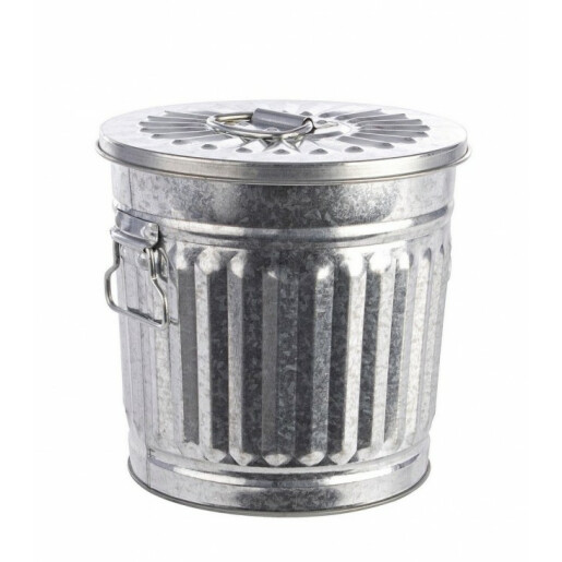Cos gunoi zinc argintiu London 22x18.5x21.5 cm