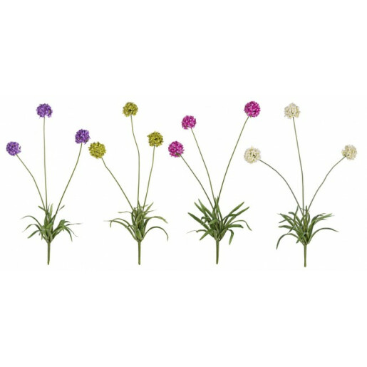 Set 12 flori artificiale multicolore Pom Pon 50 cm