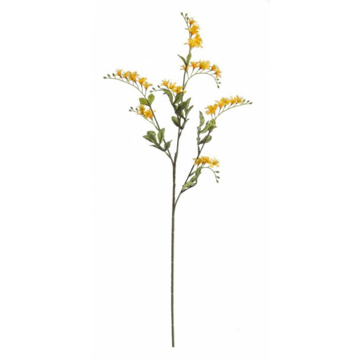 Set 12 flori artificiale galbene verzi Vinca 75 cm
