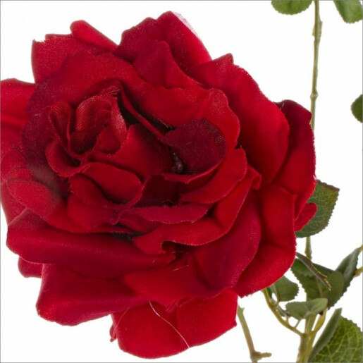 Set 24 Trandafiri artificiali rosii verzi 11x76 cm