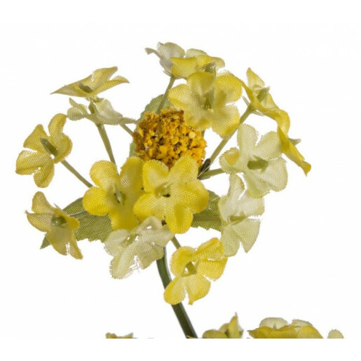 Set 12 flori artificiale galbene Lantana 66 cm