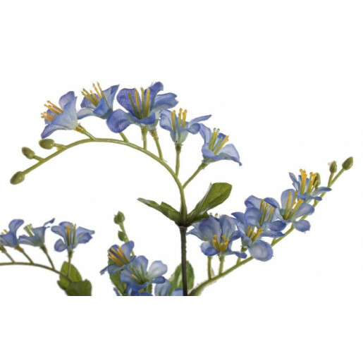 Set 12 flori artificiale albastre verzi Vinca 75 cm