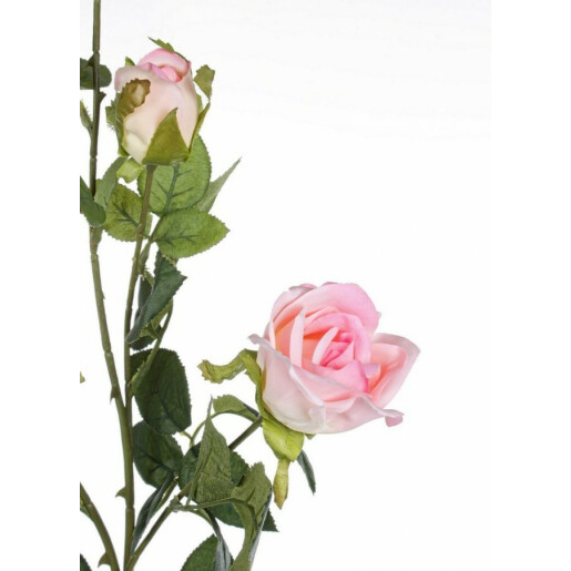 Set 12 Trandafiri artificiali roz verzi 90 cm