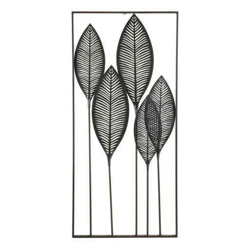 Decoratiune din metal negru pentru perete Adhira 61 cm x 2.5 cm x 135 h