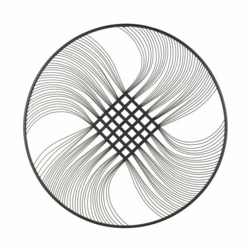 Decoratiune din metal negru pentru perete Zaira Ø 90 cm x 1.8 cm