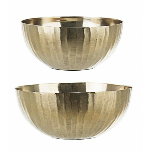 Set 2 boluri decorative aluminiu auriu Chisel 21x9.5 cm, 26x11 cm