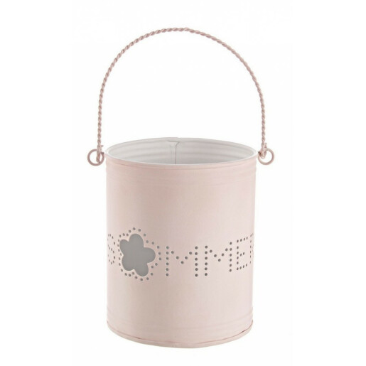Suport lumanare metal roz Summer 12x14 cm