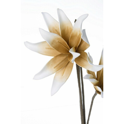 Set 12 flori artificiale alb galben 22x113 cm
