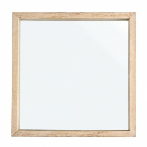 Oglinda decorativa perete cu rama lemn natur Tiziano 42x5x42 cm