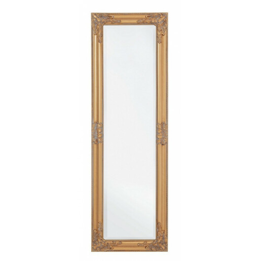Oglinda decorativa perete rama auriu antic Miro 42x3x132 cm