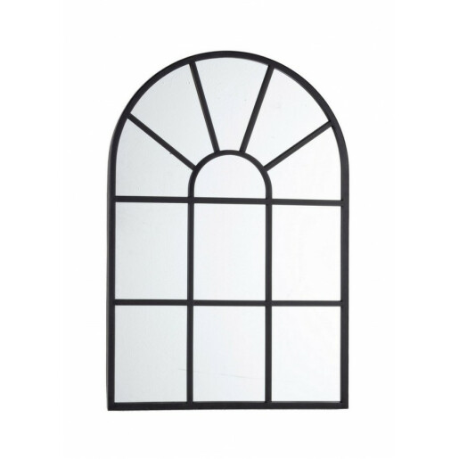 Oglinda de perete cu rama din fier negru Reflix 58x3x87 cm