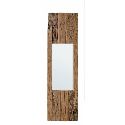 Oglinda de perete cu rama din lemn maro Rafter 25x4x90 cm