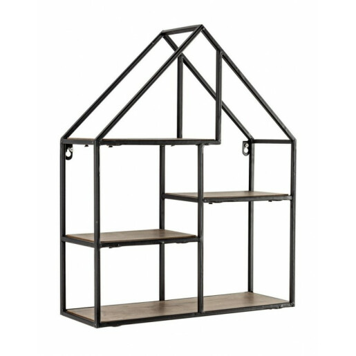 Raft perete fier maro 3 polite Casuta 40 cm x 14 cm x 50 h