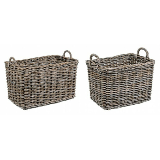 Set 2 cosuri din rattan maro Narra 50 cm x 37 cm x 37 h
