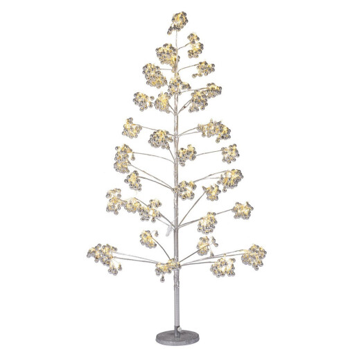 Copac decorativ argintiu cu leduri Glint Ø70×150h