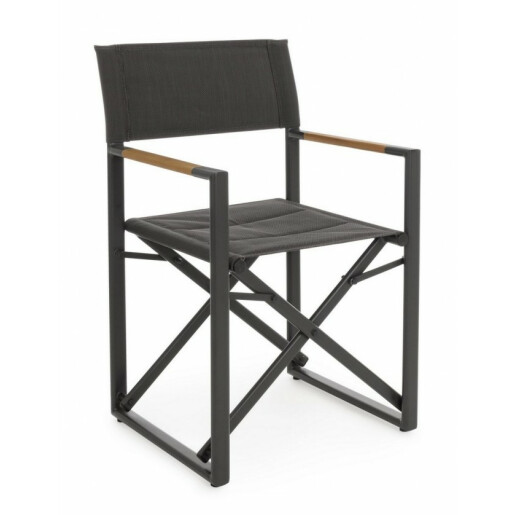 Set 2 scaune gradina gri antracit Lagun 51x54x86 cm
