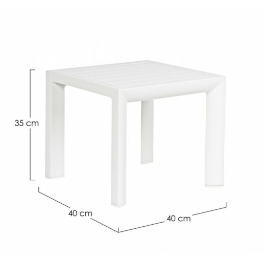 Masuta aluminiu alb Cruise 40x40x35 cm