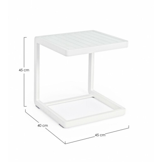 Set 2 masute aluminiu alb Konnor 40x40x45 cm