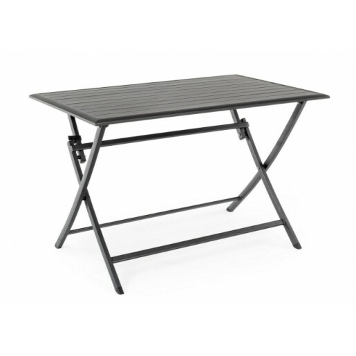 Masa pliabila din aluminium gri antracit Elin 110 cm x 70 cm x 71 h