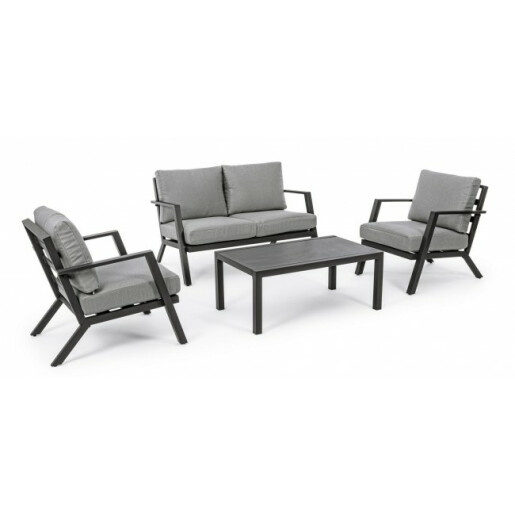 Set mobilier gradina 4 piese gri Harley 127x81.5x76 cm