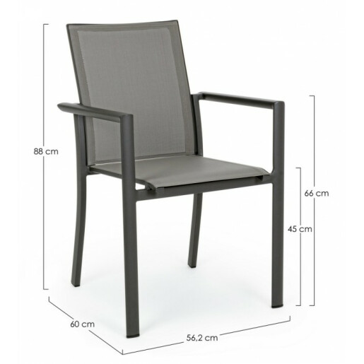 Set 4 scaune gri Konnor 56.2x60x88 cm