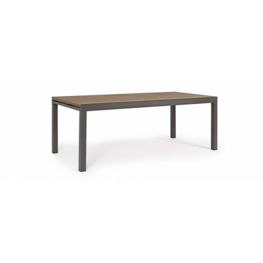 Masa extensibila gri antracit maro Elias 200/300x95x74 cm