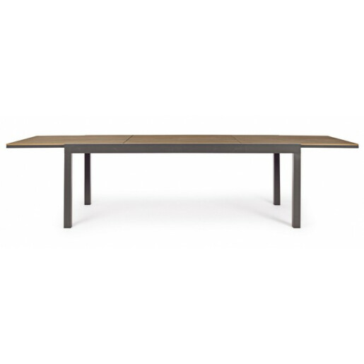 Masa extensibila gri antracit maro Elias 200/300x95x74 cm