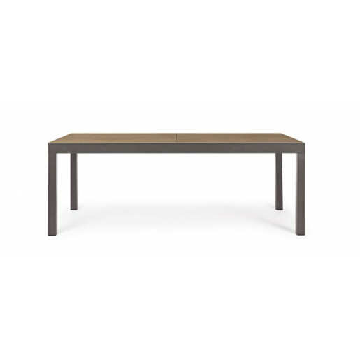 Masa extensibila gri antracit maro Elias 200/300x95x74 cm