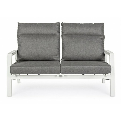 Canapea recliner fier alb textil gri Kledi 152x81x98 cm