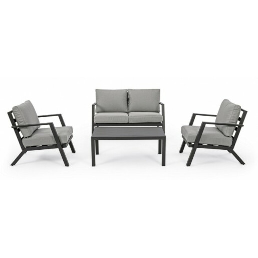 Set mobilier gradina 4 piese gri Harley 127x81.5x76 cm
