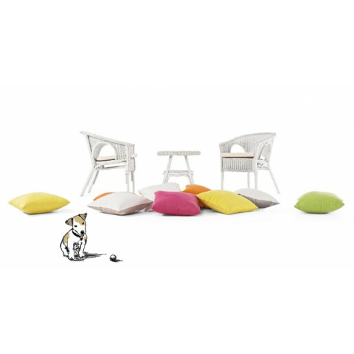 Masuta rattan alb Aliss 52x52 cm