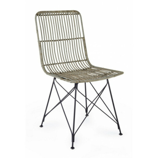 Set 4 scaune otel negru kubu gri Lucila 45x55x85 cm