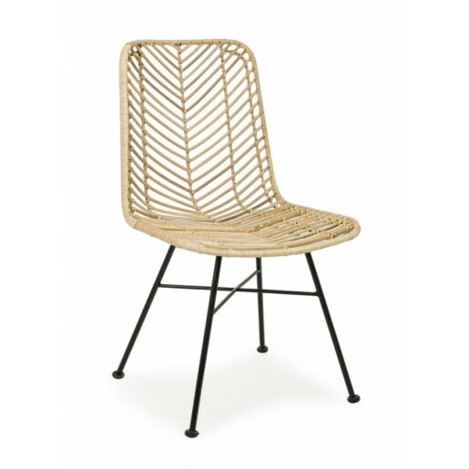 Set 2 scaune fier rattan Lorena 50x64x89 cm