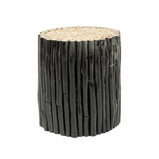 Masuta cafea lemn negru Guadalupe Ø 35 cm x 40 h